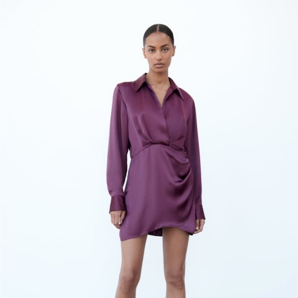Zara Short Satin Effect Dress